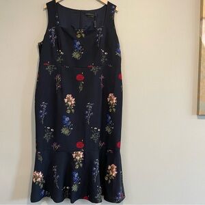 Marina Rinaldi Dark Floral Dress Sleeveless Timeless Modern Romantic Feminine 16